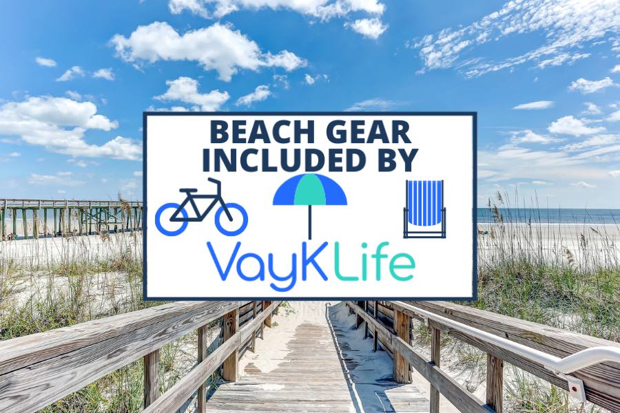 Beach walk with the words "Beach Gear Included by VayKLife"